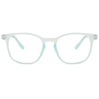 Clario | Transparent Skyblue Medium Full Rim RECTANGLE Computer Glasses for Men & Women [Blue Block]