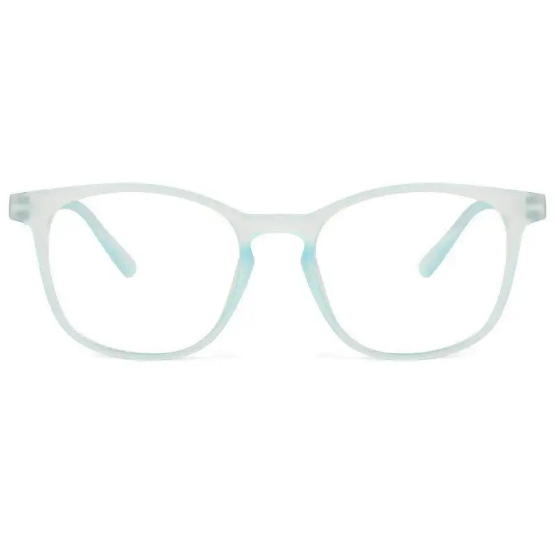 Clario | Transparent Skyblue Medium Full Rim RECTANGLE Computer Glasses for Men & Women [Blue Block]