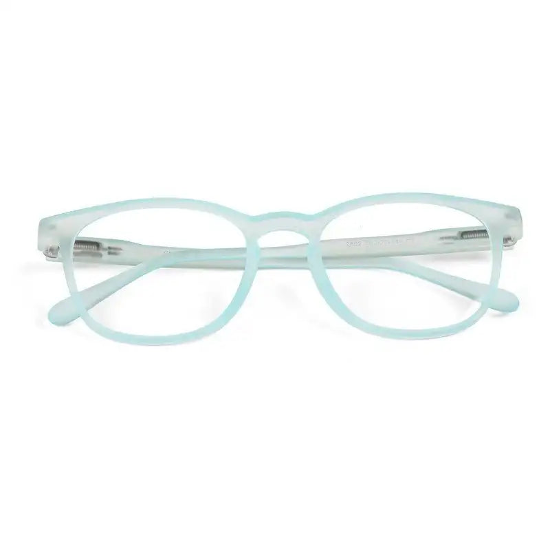 Clario | Transparent Skyblue Medium Full Rim RECTANGLE Computer Glasses for Men & Women [Blue Block]