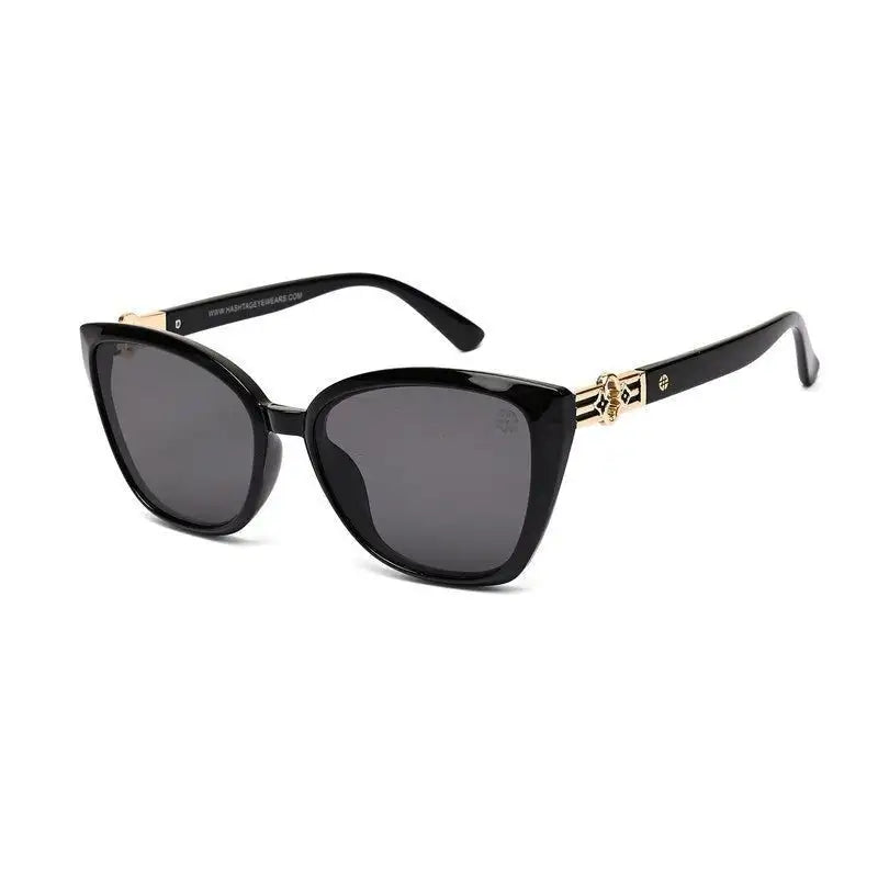 Cleanse | Black Medium Full Rim Cateye Sunglasses for Women [UV-protected]