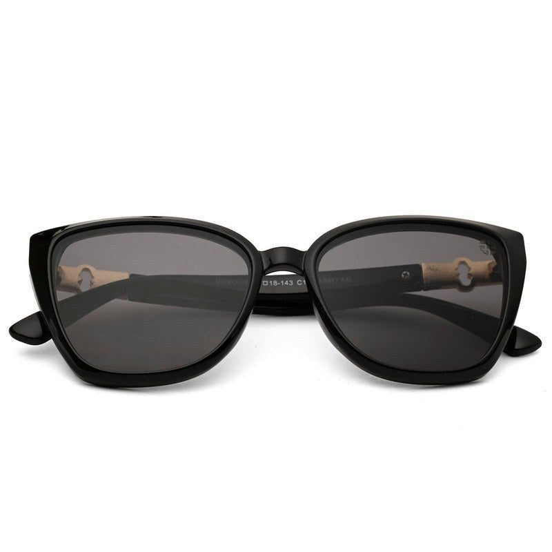 Cleanse Black Medium Full Rim Cateye Sunglasses for Women — Hashtag Eyewears
