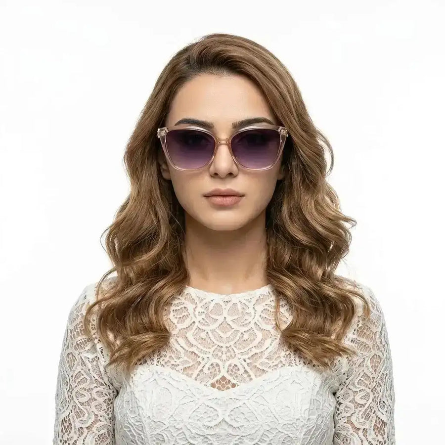 Cleanse | Gradient Blue Medium Full Rim Cateye Sunglasses for Women [UV-protected]