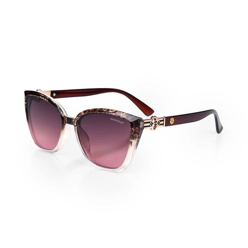 Cleanse Gradient Brown Pink Medium Full Rim Cateye Sunglasses for Men & Women — Hashtag Eyewears