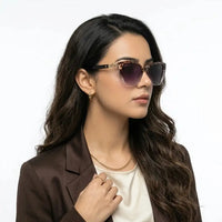 Cleanse | Gradient Brown Texture Medium Full Rim Cateye Sunglasses for Women [UV-protected]