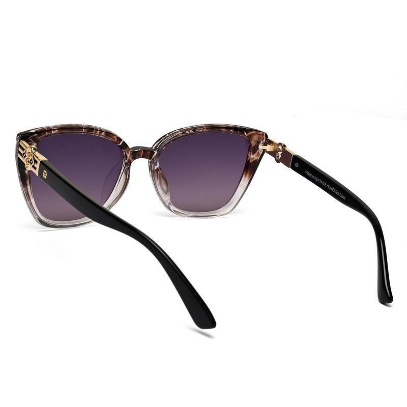 Cleanse Gradient Brown Texture Medium Full Rim Cateye Sunglasses for Women — Hashtag Eyewears