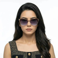 Cleanse | Gradient Purple Blue Medium Full Rim Cateye Sunglasses for Men & Women [UV-protected]