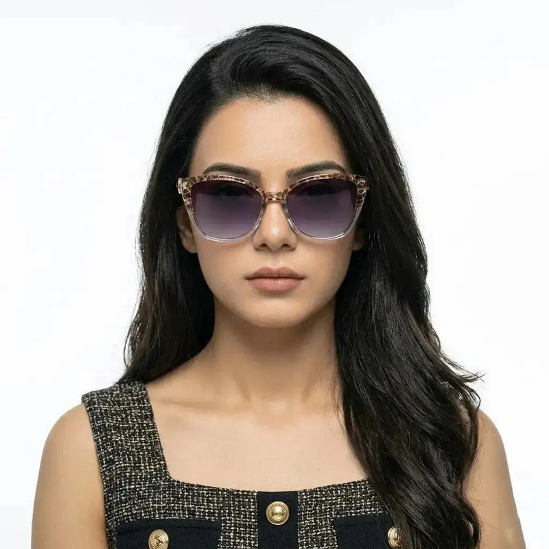 Cleanse | Gradient Purple Blue Medium Full Rim Cateye Sunglasses for Men & Women [UV-protected]