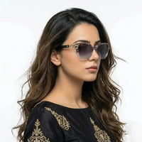 Cleanse | Gradient Purple Blue Medium Full Rim Cateye Sunglasses for Men & Women [UV-protected]