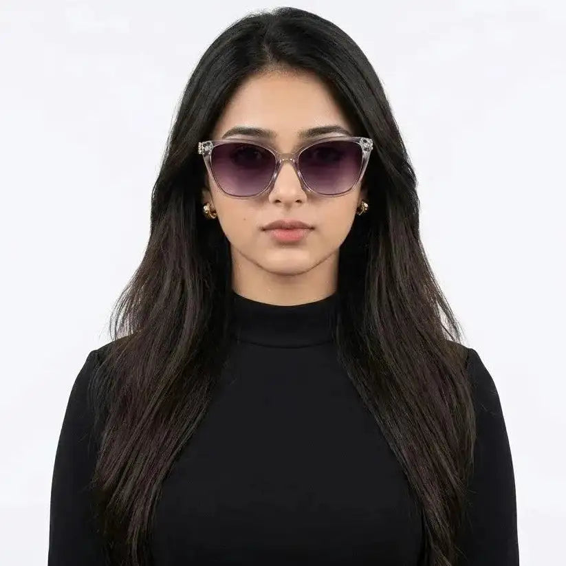 Cleanse | Gradient Purple Medium Full Rim Cateye Sunglasses for Women [UV-protected]