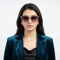 Cleanse | Transparent Medium Full Rim Cateye Sunglasses for Women [UV-protected]