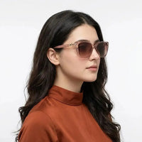 Cleanse | Transparent Medium Full Rim Cateye Sunglasses for Women [UV-protected]