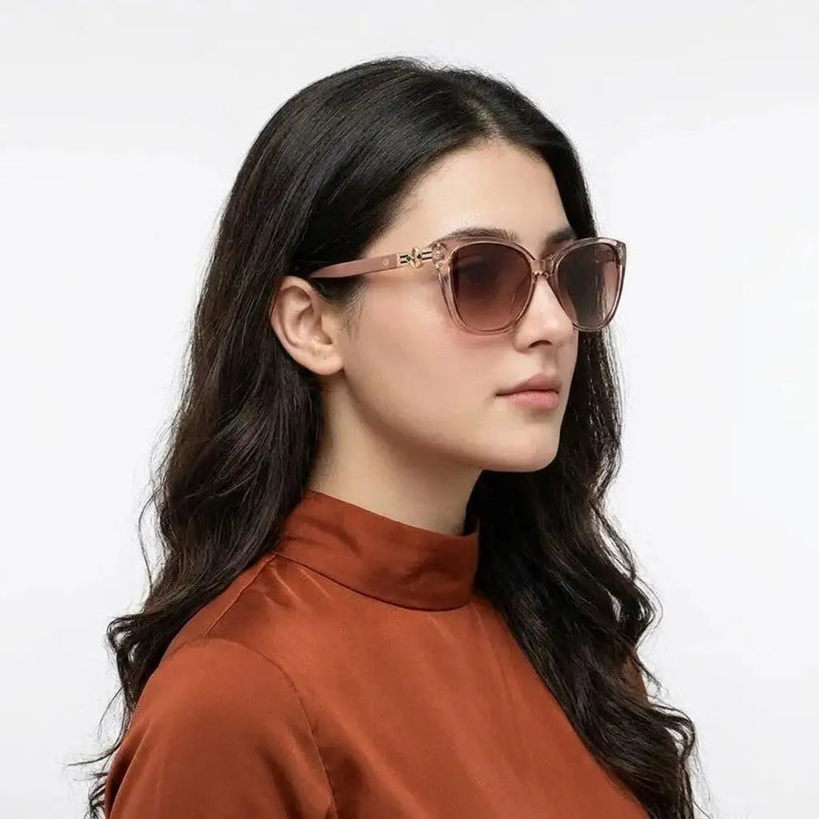 Cleanse | Transparent Medium Full Rim Cateye Sunglasses for Women [UV-protected]