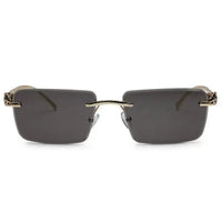 Clyra | Black Medium Rim Less Square Sunglasses for Men [UV-protected]