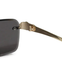 Clyra | Black Medium Rim Less Square Sunglasses for Men [UV-protected]