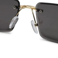 Clyra | Black Medium Rim Less Square Sunglasses for Men [UV-protected]