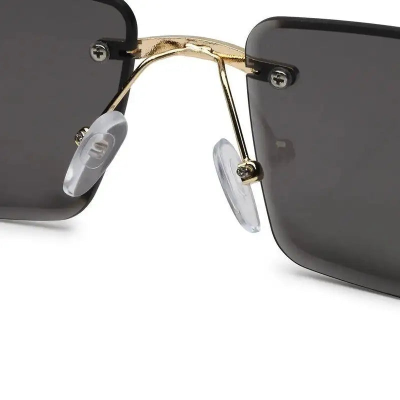 Clyra | Black Medium Rim Less Square Sunglasses for Men [UV-protected]
