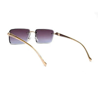Clyra | Gradient Brown Sky Medium Rim Less RECTANGLE Sunglasses for Men [UV-protected]
