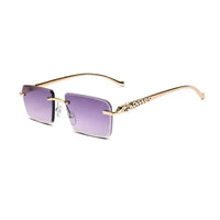 Clyra | Gradient Purple Medium RimLess RECTANGLE Sunglasses for Men [UV-protected]