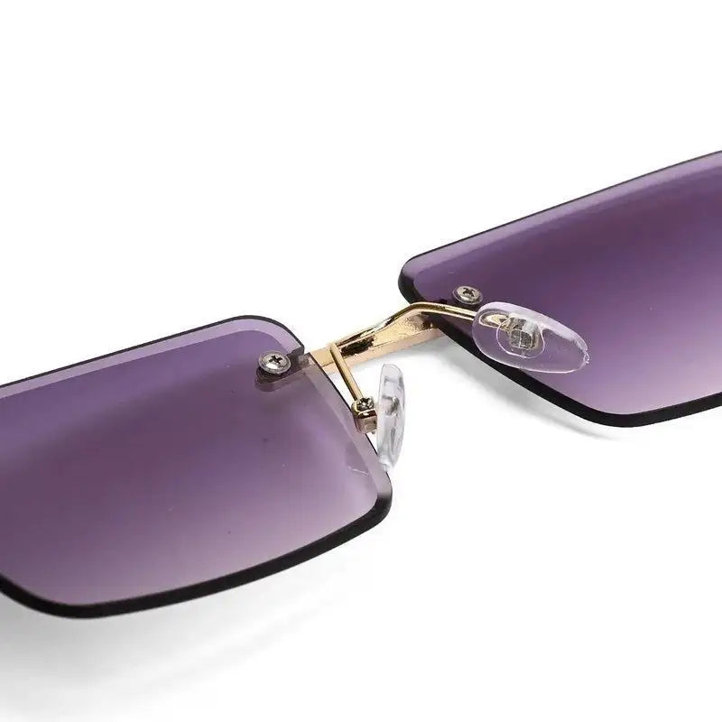 Clyra | Gradient Purple Medium RimLess RECTANGLE Sunglasses for Men [UV-protected]