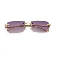 Clyra | Gradient Purple Medium RimLess RECTANGLE Sunglasses for Men [UV-protected]