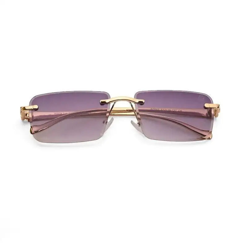Clyra | Gradient Purple Medium RimLess RECTANGLE Sunglasses for Men [UV-protected]