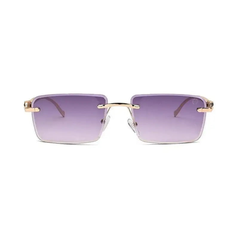 Clyra | Gradient Purple Medium RimLess RECTANGLE Sunglasses for Men [UV-protected]