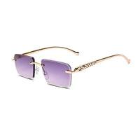Clyra Gradient Purple Medium RimLess RECTANGLE Sunglasses for Men — Hashtag Eyewears