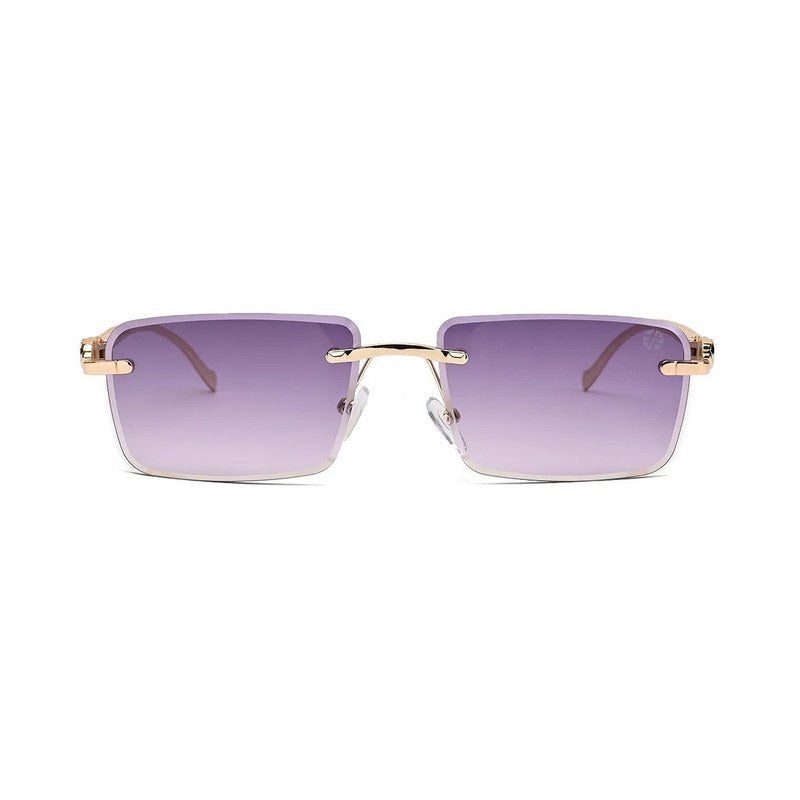 Clyra Gradient Purple Medium RimLess RECTANGLE Sunglasses for Men — Hashtag Eyewears
