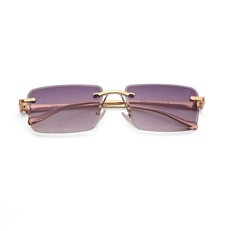 Clyra Gradient Purple Medium RimLess RECTANGLE Sunglasses for Men — Hashtag Eyewears