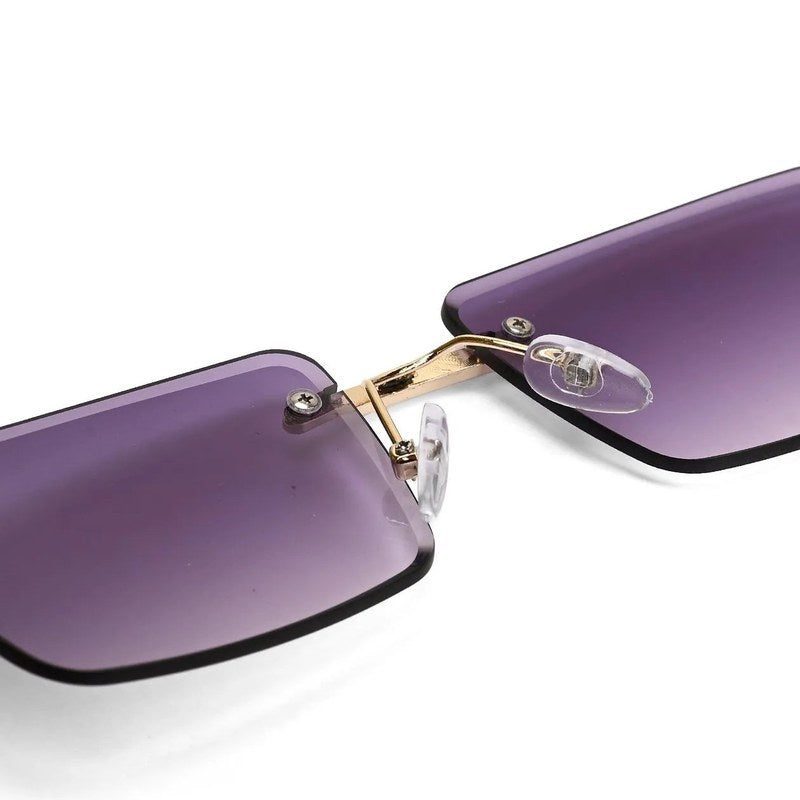 Clyra Gradient Purple Medium RimLess RECTANGLE Sunglasses for Men — Hashtag Eyewears