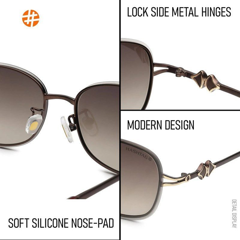 Crypta Brown Medium Full Rim Oval Sunglasses for Women — Hashtag Eyewears