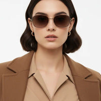 Crypta Brown Medium Full Rim Oval Sunglasses for Women — Hashtag Eyewears