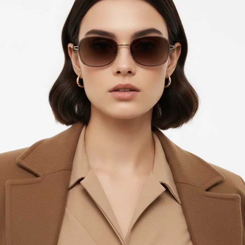 Crypta Brown Medium Full Rim Oval Sunglasses for Women — Hashtag Eyewears