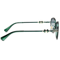 Crypta Green Medium Full Rim Oval Sunglasses for Women — Hashtag Eyewears