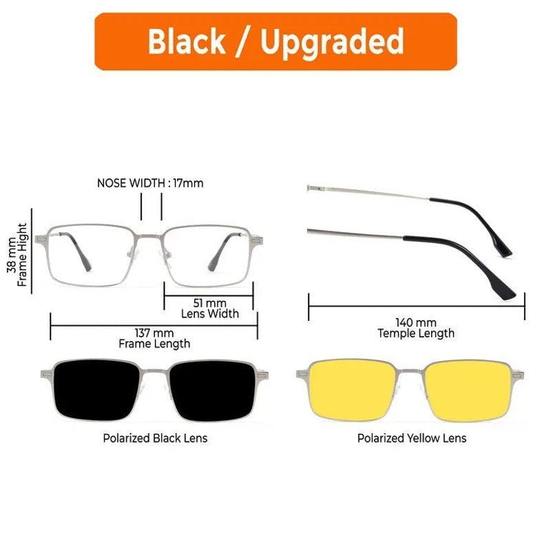 Crystar Silver Medium Full Rim Rectangle Clip-on for Men & Women — Hashtag Eyewears