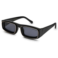 Crystix Black Small Full Rim Rectangle Sunglasses for Men & Women — Hashtag Eyewears
