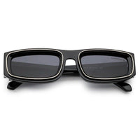 Crystix Black Small Full Rim Rectangle Sunglasses for Men & Women — Hashtag Eyewears