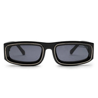 Crystix Black Small Full Rim Rectangle Sunglasses for Men & Women — Hashtag Eyewears
