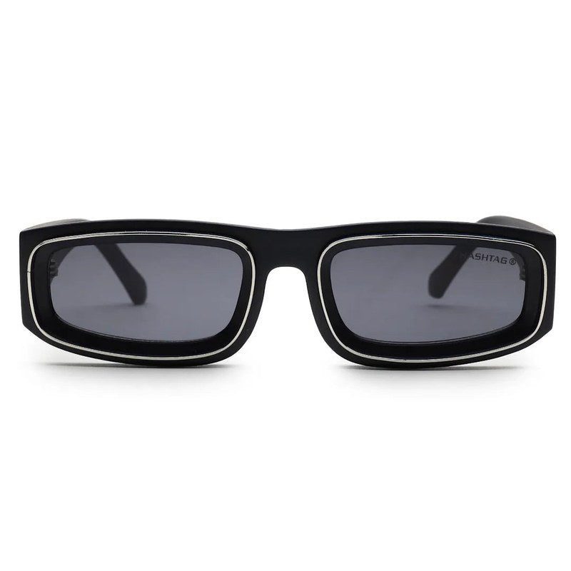 Crystix | Blue Small Full Rim Rectangle Sunglasses for Men & Women [UV-protected]