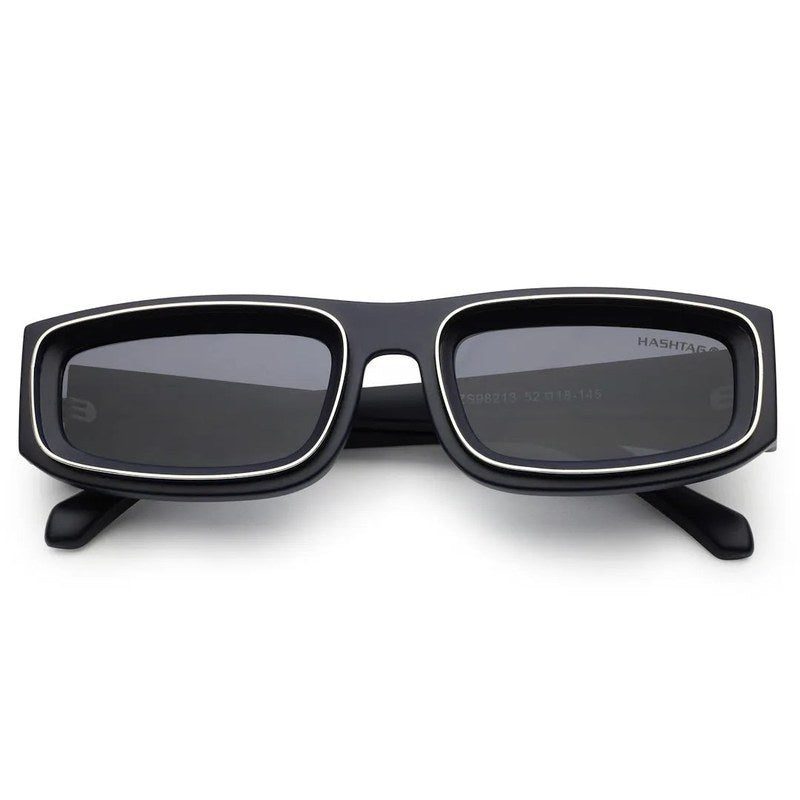 Crystix Blue Small Full Rim Rectangle Sunglasses for Men & Women — Hashtag Eyewears