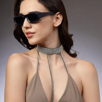 Crystix Blue Small Full Rim Rectangle Sunglasses for Men & Women — Hashtag Eyewears