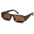 Crystix | Brown Small Full Rim Rectangle Sunglasses for Men & Women [UV-protected]