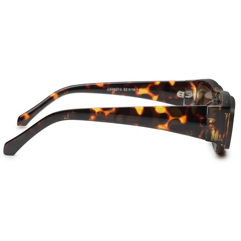 Crystix | Brown Small Full Rim Rectangle Sunglasses for Men & Women [UV-protected]