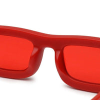 Crystix Red Small Full Rim Rectangle Sunglasses for Men & Women — Hashtag Eyewears