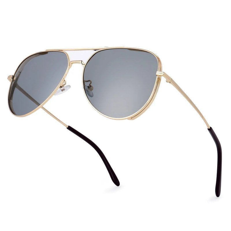Crythra Grey Large Full Rim Aviator Sunglasses for Men — Hashtag Eyewears