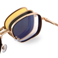 Cyronis Golden & Brown Large Full Rim Square Clip-on for Men & Women — Hashtag Eyewears