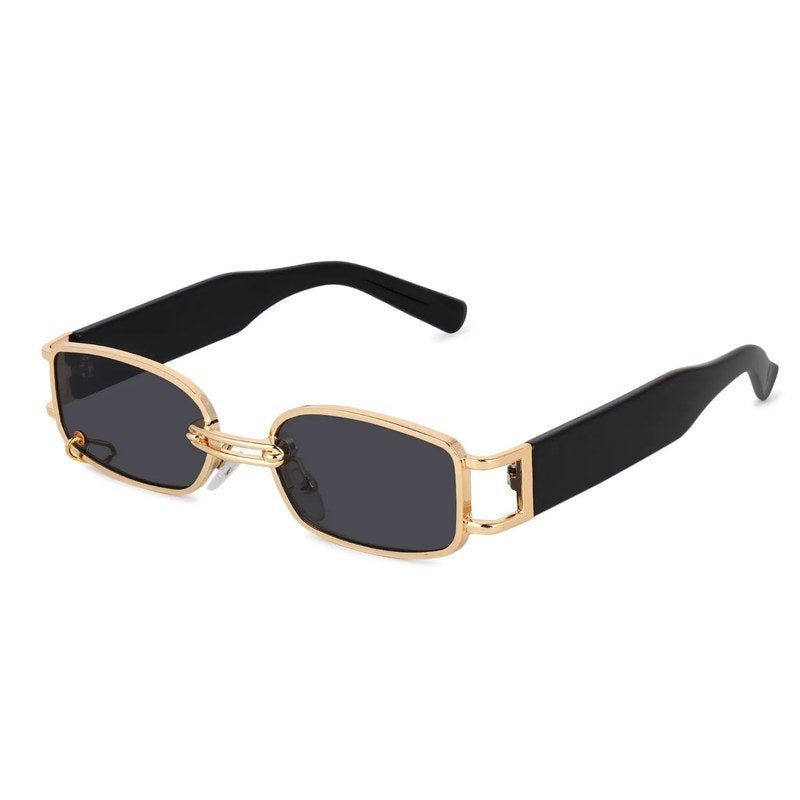 Darion Golden Small Full Rim Rectangle Sunglasses for Women — Hashtag Eyewears