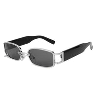 Darion Silver Small Full Rim Rectangle Sunglasses for Women — Hashtag Eyewears