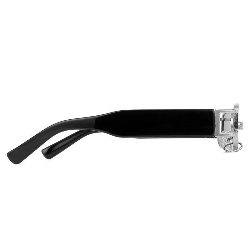 Darion Silver Small Full Rim Rectangle Sunglasses for Women — Hashtag Eyewears