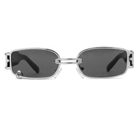Darion Silver Small Full Rim Rectangle Sunglasses for Women — Hashtag Eyewears